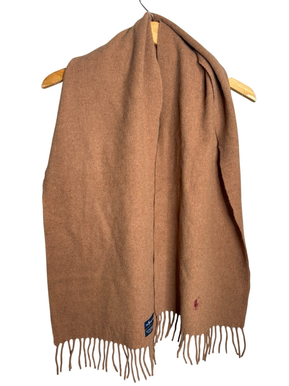 Polo by Ralph Lauren lambs wool scarf Brown Fringe